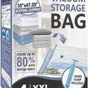 4 Pack XXL Jumbo Vacuum Storage Bags, Extra Large Vacuum Seal Bags for Comforters, Bedding, Blanket Storage, Giant Space Saver Bags for Huge Stuffed Toy(47.2x35 in)