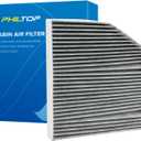 PHILTOP Cabin Air Filter w/Activated Carbon, Compatible with CF11855 Mercedes-Benz GLC300, C300, E300, E400, E450, G63 AMG, C43 AMG, GLC350e, CLS450, G550, C450 AMG, GLC43 AMG, E53 AMG, C400, SL63 AMG