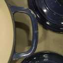 Nonstick Enameled Cast Iron Cookware Set, 8-Pcs Pots and Pans with Lid, Frying Pan Skillet, Sauce Pan, Healthy Round Dutch Oven Pot for Sourdough Bread Baking on All Stovetop, Come with Organizer,Navy