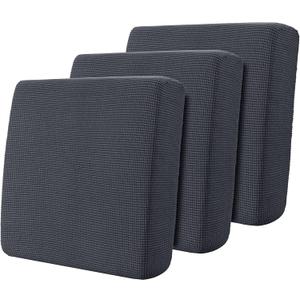 Hokway Stretch Couch Cushion Slipcovers Reversible Cushion Replacement Slipcovers Sofa Cushion Covers(Gray, 3) (Grey)
