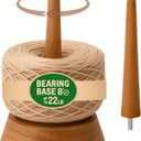 Wooden Yarn Holder with Smooth Bearing Base, Weighted Anti-Slip Base, Dual Spindles for Knitting & Crochet, Holds Up to 22lb Chunky Yarn