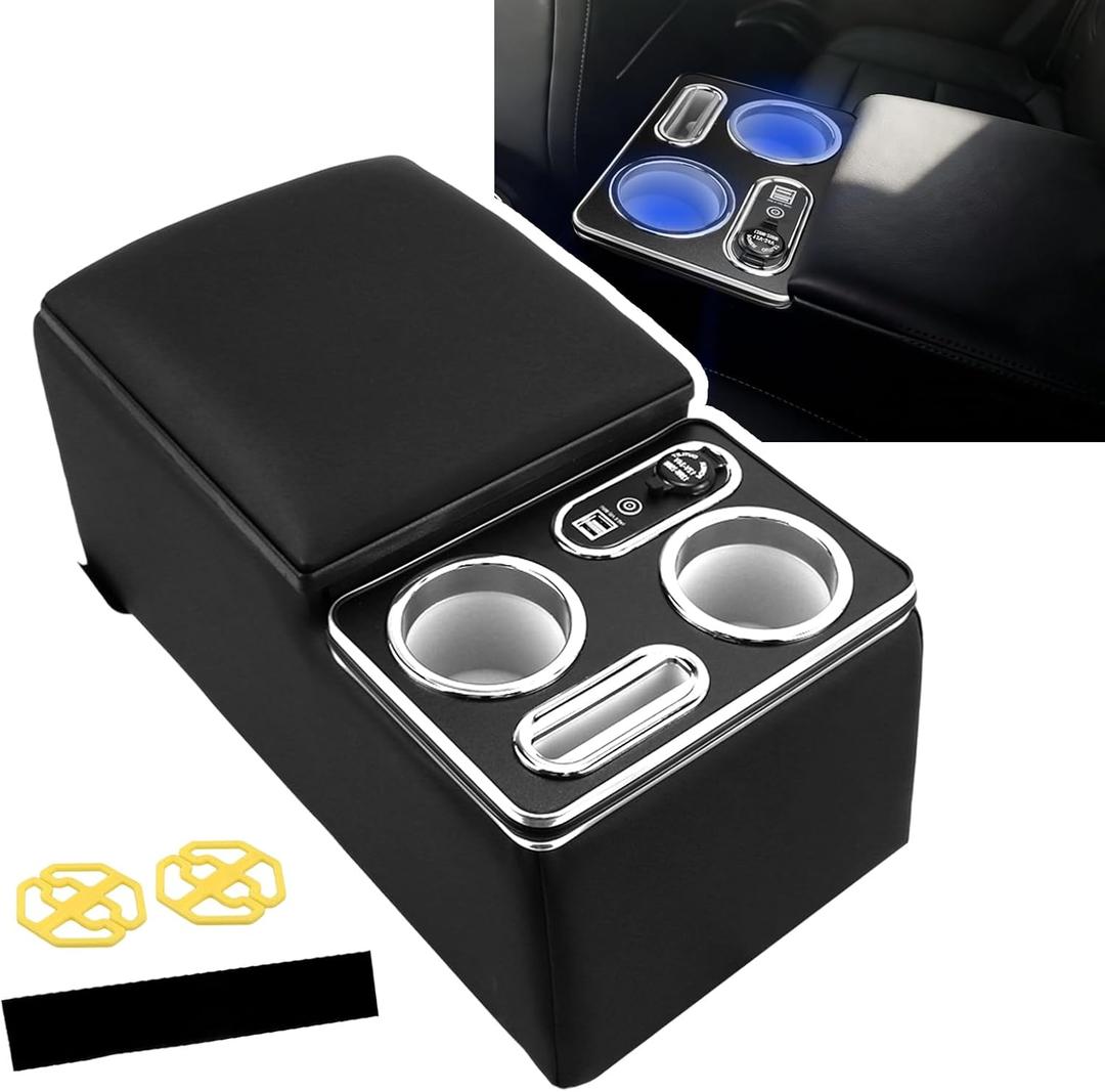 Center Console Organizer with Wireless Charger & LED Light