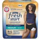 FitRight Fresh Start Incontinence and Postpartum Underwear for Women, Medium, Black (24 Count) Ultimate Absorbency, Disposable Underwear with The Odor-Control Power of ARM & Hammer 2 Packs