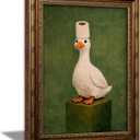 Vintage Gold Framed Duck Bathroom Wall Art,Retro Funny Goose Canvas Painting Picture Wall Decor,Whimsical Farmhouse Animal Poster Print Artwork,for Bathroom Bedroom Living Room Home Decoration, Duck, 24"L x 16"W