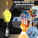 23ft Self Retracting Lifeline, 330LBS SRL Fall Arrest Fall Protection, Heavy Duty Retractable Safety Lanyard Harness Rope, Aluminum Alloy Lifeline Self Locking Hooks for Construction Roofing