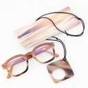 Women Reading Glasses Trendy Readers Blue Light Filtering Glasses +0.00 +1.25 - +3.00 (Brown / Beige)