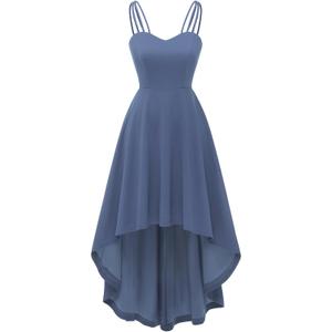 DRESSTELLS Cocktail Dresses for Women2025 Formal Wedding Guest Hi Low Spaghetti Strap Fit Flare Vintage Party Halloween Dress (X-Large, Dusty Blue)
