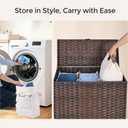 130L Wicker Laundry Hamper with Lid, 3-Section Laundry Basket