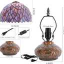 Small Tiffany Table Lamp Mini Mushroom Stained Glass Lamp Memory Sympathy lamp 10X11 Inch (Wisteria Style)