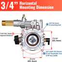 YAMATIC 3/4" Shaft Horizontal Pressure Washer Pump 3200 PSI @ 2.5 GPM Replacement Pump for Power Washer Compatible with Homelite, Troybilt, Simpson, Honda gc190 AR rmv 2.5g30 and More