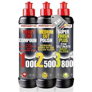 menzerna Polishing Set 8oz HCC1000, MCC2500 & 3800 | 3-Step System for Scratch Removal, Swirl Elimination & Mirror-Like Finish
