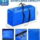57 Gallon Extra Large Storage Bags, XXL Jumbo Large Moving Bags Heavy Duty, Storage Totes Zippered Moving Boxes Supplies for College, Foldable Duffle Bag for Travel, Christmas Tree Bag, 42x23x13.5inch