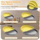 Tortilla Sealer Crimper Press - 4pcs Quesadilla Maker for 10"+8"+6"+4" Flour Tortillas |Make Sealed Taco,Quesadilla,Empanada,Burrito,Dumpling,Sandwich,BPA-Free Dishwasher Safe (Grey Yellow)