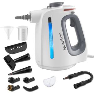 Spurgehom Handheld Multi-Surface Steam Cleaner with 11-Pc Accessories & Safety Lock  Dirty-Free, 550ML Large Capacity Steamer for Floors, Upholstery, Cars, and Home Use