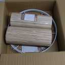 GO&SO 13 IN Drum Boho Lamp Shades Set of 2 Medium, Farmhouse Lamp Shade for Table Lamps Floor Lamp- 13" x 13" x 10" Spider Vintage Lampshade Decor,Natural Straw Shade Replacement,Assembly Required (Yellow-staw woven)