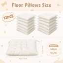 Geetery 12 Pcs Bulk Floor Pillows Cushion for Kids Classroom,White,Square