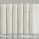 KOUFALL Short Linen Blackout Curtains 45 Inch for Small Windows, Boho RV Curtains for Camper Windows, Thermal Curtains for Kitchen Bedroom, Wide 52x45 Inches Long, Cream Beige