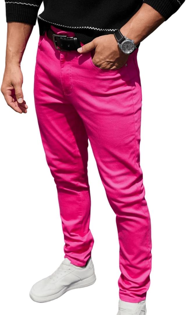 ABSECAI Mens Jeans Pants Skinny Slim Fit Comfy Fashion Denim Stretch Fit, 30