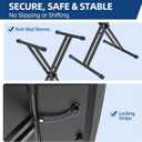 GLEAM Keyboard Stand, Iron Digital Piano Stand with Locking Straps - Heavy Duty, Double X Style, Fits 54-88 Key Electric Pianos, DJ, Turntables, Synths and Midi Keyboards. Load Capacity 100LB