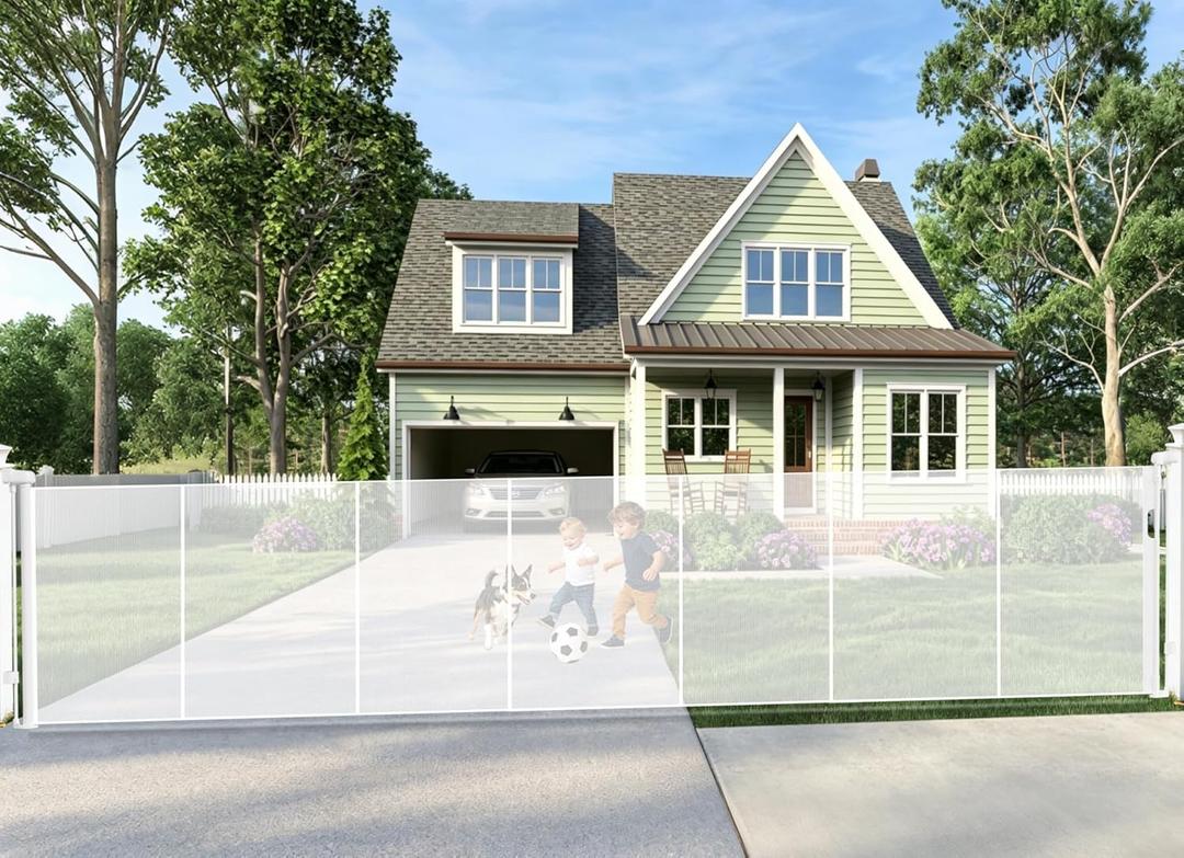 240" Retractable Baby Gates Extra Wide for Large Opening, 41" Extra Tall Retractable Dog Gate Pet Gates, Long Child Safety Mesh Gate with Fiberglass Rods for Stairs, Doorways, Hallways, Indoor/Outdoor