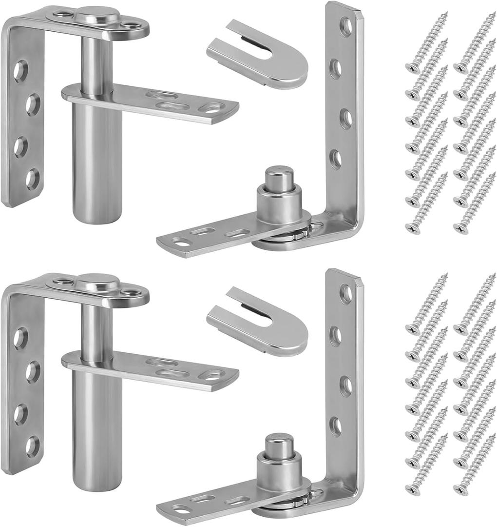 Saloon Door Hinges Self-Return Double Swinging Cafe Door Hinges 304 Stainless Steel Hardware with 50Lbs - 110Lbs Load - Bearing 2 Set