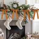 Artmag 24 Pcs Velvet Bows for Christmas Tree Rustic Bows Velvet Christmas Ornaments for Door Garland Wreath Gift Party Holiday Decoration (Width of 1 Inch,Camel)