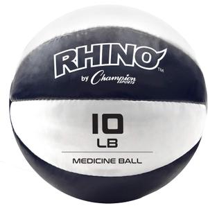 Champion Sports Exercise Medicine Balls, Leather with No-Slip Grip - Weighted Med Ball Set for Weight Training, Stability, Plyometrics, Cross Training, Core Strength - Multiple Styles (9 - 10 Pounds, Blue)