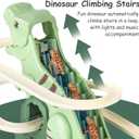 Dinosaur Chasing Race Track, Dinosaur Climbing Slide Stair Toy, Electric Dino Roller Coaster with Light and Music Electric Race Track Game Set Fun Track Slide