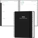 Planner 2026 - A5 Weekly & Monthly Planner Spiral Bound, January 2026 - December 2026, with Flexible Cover, Tabs, Inner Pocket, 6.4" x 8.5", Black
