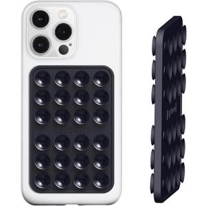 3 x Anteel Double-Sided Silicone Suction Phone Case Mount, Enhanced Suction Cup Power and Thickened Grip for Selfies and Videos, Durable, Hands-Free Non Slip Accessories, 2.36"x3.66" (Black)