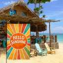 2 x BLKWHT Hello Sunshine Summer Garden Flag 12x18 Vertical Double Sided Welcome Spring Farmhouse Holiday Outside Decorations Burlap Yard Flag BW874