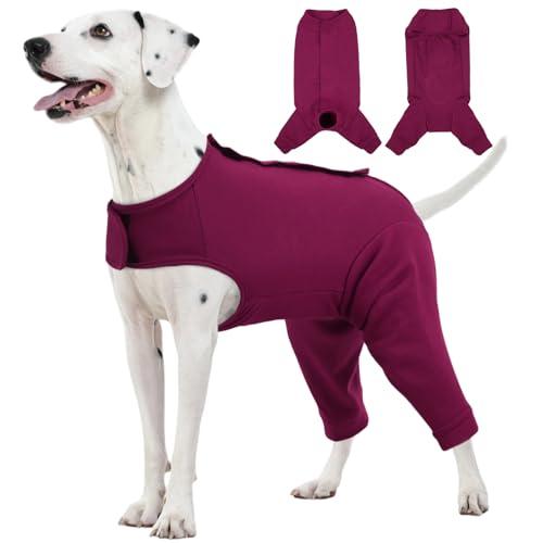 Kuoser Dog Surgery Suit for Back Legs, Dog Rear Leg Sleeve to Stop Licking, Female Spay Recovery Suit for Dogs After Surgery, Pet Puppy Surgical Pants Onesie for Abdomen Wounds Skin Disease (XL,Purple)