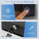 Biometric Hidden Gun Safe fits 2 pistols,Quick Access Hidden Gun Storage with Movable Bracket and Magazine,Wall Mount Gun Safe for Secure Firearm Storage with Fingerprint, Key Access(18.8 inch)