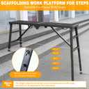 Scaffolding Work Platform, 29.9" to 47.2" Height Adjustable Work Platform, Foldable Scaffold for Building Construction, Interior Painting, Home Improvement450LBS Capacity, Black,5 Heights Options)