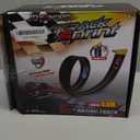 15 Ft Flexible Race Car Track (Daytona Blue) for Kids, Flex Track Starter Set Compatible with Hot Wheels and Diecast 1/64th Cars, Portable Racetrack Roll Up Race Track with 4 Racecars and Suction Cups - Blue