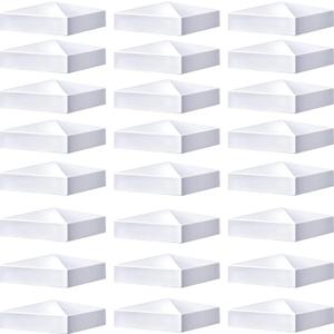 Taiyin 24 Pcs Pyramid White PVC Vinyl Post Top Caps, Fence and Deck Post Caps for Vinyl Fence Posts (5 x 5 Inch)