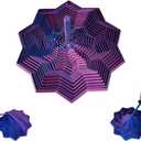 3D Printed Expanded Sensory Fidget Star, Sensory Fidget Star with Handle, Colorful Whirling Spiral Design, Fractal Fidget Hexagon for Office desks as a Stress-Relief Gifts(Purple)