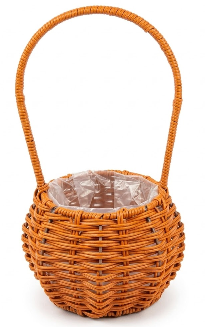 Woven Basket Portable Decorative Flower Basket for Wedding Gift Storage and Rustic Home Decor