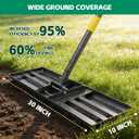 Lawn Leveling Rake 30”x10” Large Heavy Duty Metal Lawn Leveler with 5FT Long Adjustable Handle Proffesional Yard Leveling Rake for Soil Dirt Sand Compost Efficient Lawn Leveling Tool