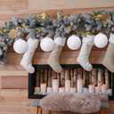 6 Pcs 2.75 Inch Crochet Christmas Ornaments Balls Christmas Knitted Ornaments Neutral Hanging Decoration Handmade Crochet Decoration for Xmas Tree Rustic Neutral Xmas Decor(White)