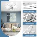 Modern LED Ceiling Lights for Living Room, 3000K-6500K Dimmable Ceiling Lights with Remote Control, 72W Gold Flush Mount Ceiling Light Fixture for Low Ceiling Living Room, Bedroom, Dining Room