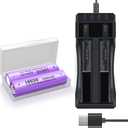 18650 Rechargeable Battery Charger 18650 3200mah 3.7v Rechargeable Battery (2 Pack) 18650 Li-ion Battery Charger, 18650 Battery for Headlights, Flashlights, Doorbells, Toys etc