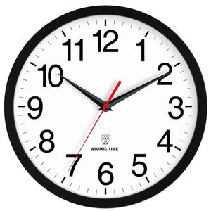 Rohioue Atomic Wall Clock, Modern Battery Operated Wall Clocks, Analog Clock For Living Room, Office, Home, Bedroom, Kitchen, Bathroom (Black)