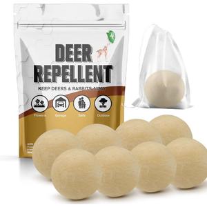 Deer Repellents Outdoor, Deer Repellents for Plants, Rabbit Repellent Outdoor, Powerful Rabbit Repellent for Garden, Deer Deterrent for Lawn, People & Pet Safe- 8 Packs