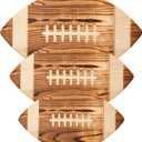 3 Pieces Football Cutting Board Football Serving Tray Hanging Football Gifts for Men Engraved Wooden Cutting Board Decoration for Kitchen Party Holiday Supplies Accessories, 3 Sizes (Dark Brown)