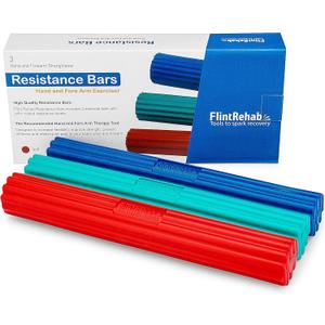 Flint Rehab Flex Bars for Physical Therapy (3 Pack), Hand therapy Flex Bar, Resistance Bar for Golfers Elbow & Tendinitis, Tennis Elbow Exercise Devices, 3 Variable Twist Bar to Improve Grip Strength