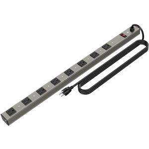 8 Outlets Surged Aluminum Alloy Heavy Duty Metal Socket Power Strip, Oviitech 6-Foot Long Extension Cord with Surge Protection.ETL Certified, Aluminum Alloy Silver with Black Hole.