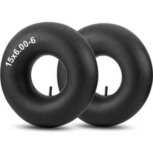 15x6.00-6" Inner Tubes, 2 Pack Heavy Duty 15x6-6 Replacement Tire Inner Tube with TR-13 Straight Valve Stem for Lawn Mower, Ride-on Mower, Yard Trailer, Tractor, ATVs, Go Karts, Golf Carts, etc