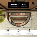 Extra Durable, Superior Absorption, Front Door Mat for Outdoor & Indoor - Welcome Mat for Entryway, Entrance, Patio,Porch -Waterproof,Non-Slip Backing,Coarse Fibers(Semicircle Colorful Stripes,18x30)