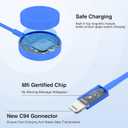 QZIIW Apple Watch Charger,Apple iWatch Magnetic Fast Charger to USB C Cable,3 in 1 Multi Charging Cable 6 FT Compatible with Watch Series Ultra 3/2/SE/11/10/9/8/7/6/5/4/3/2/1,iPhone 17/16/15/14/13/12 (Blue)